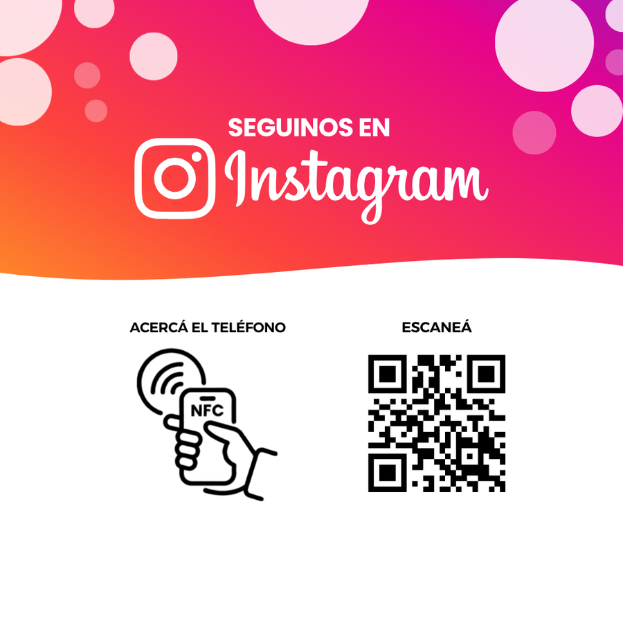 Placa Chasquido con QR y NFC para Instagram