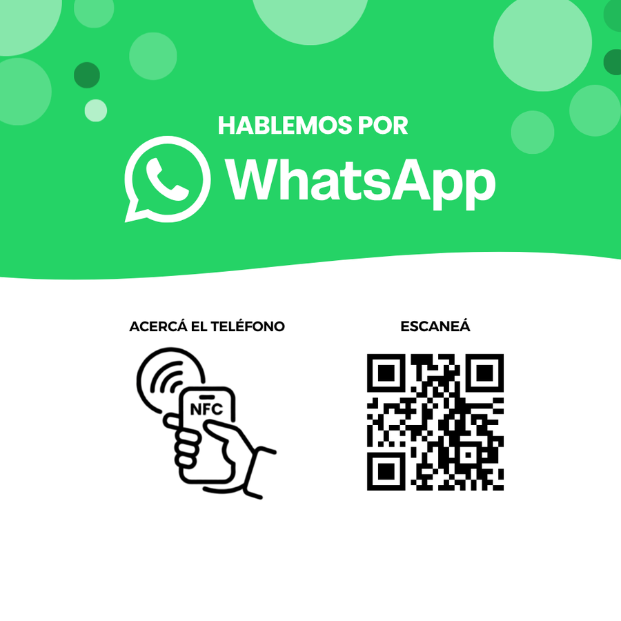 Placa Chasquido con QR y NFC para WhatsApp